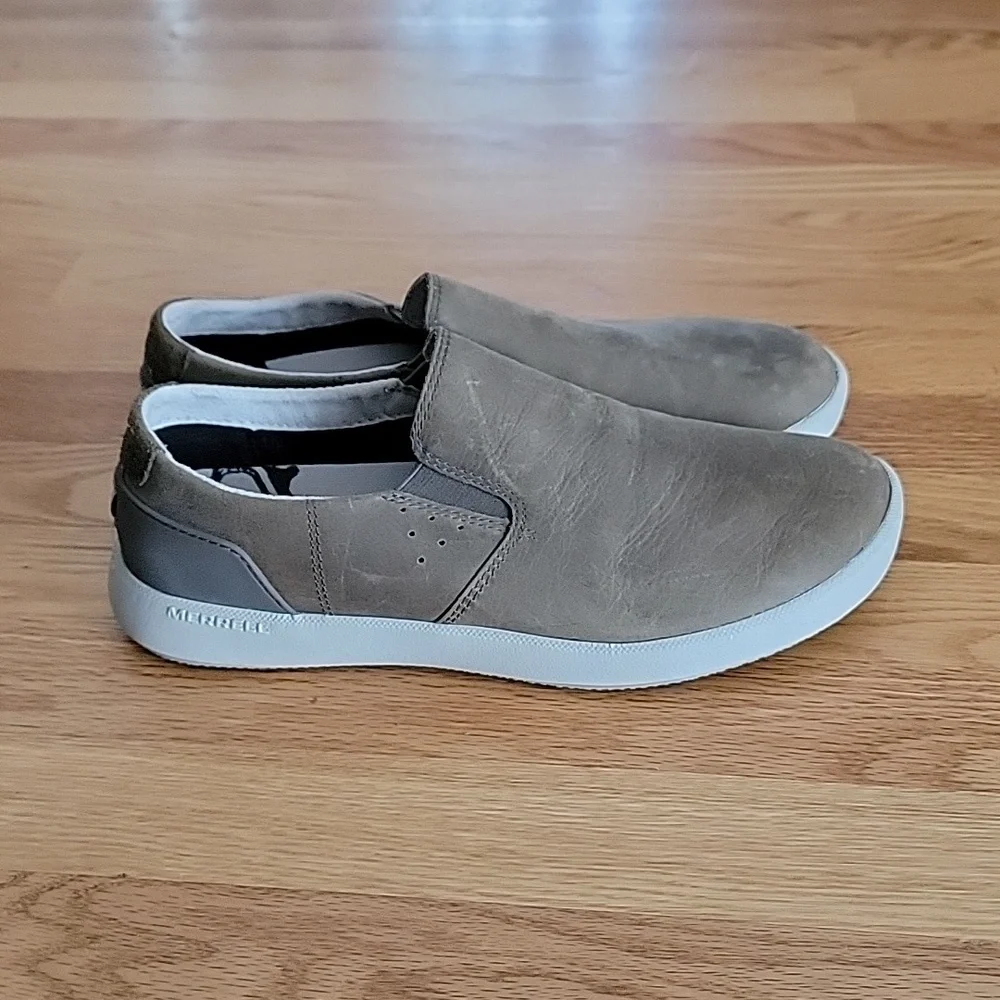 Merrell Cloudy Brown Leather Slides